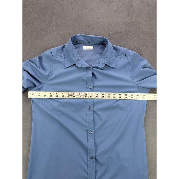 Columbia XL0931 Button Up Shirt Vented Back Blue Womens Med - Picture 4 of 11